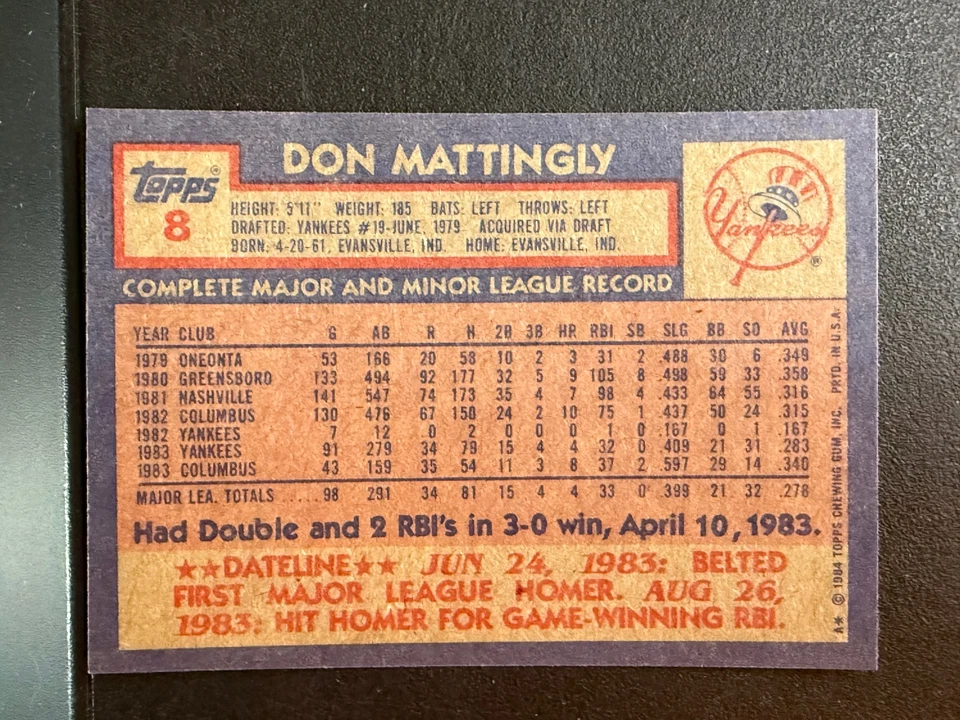 1984年托普斯棒球全套(792张卡)。 近乎完好/MT — 第 3/4 张图片