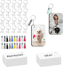 120pcs Sublimation Keychain Blanks Double Side Rectangle Round Keychains With...