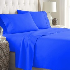 Lovely Egyptian Cotton 6 PC Sheet Set Extra Deep Pocket 1000/1200 TC-Royal Blue