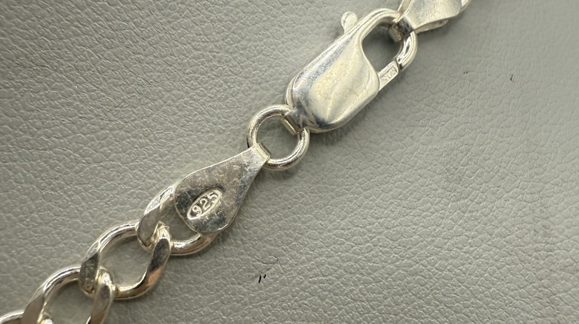 Sterling Silver Solid Curb Chain 21" - image 2