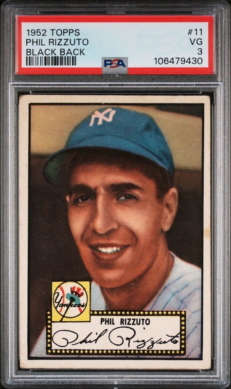 Topps 1952 Topps #11 Phil Rizzuto New York Yankees Black Back PSA 3