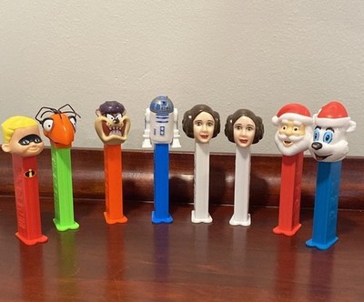 Vintage Pez Dispensers Mixed Lot 8: Star Wars Leia R2-D2 Taz Santa Polar