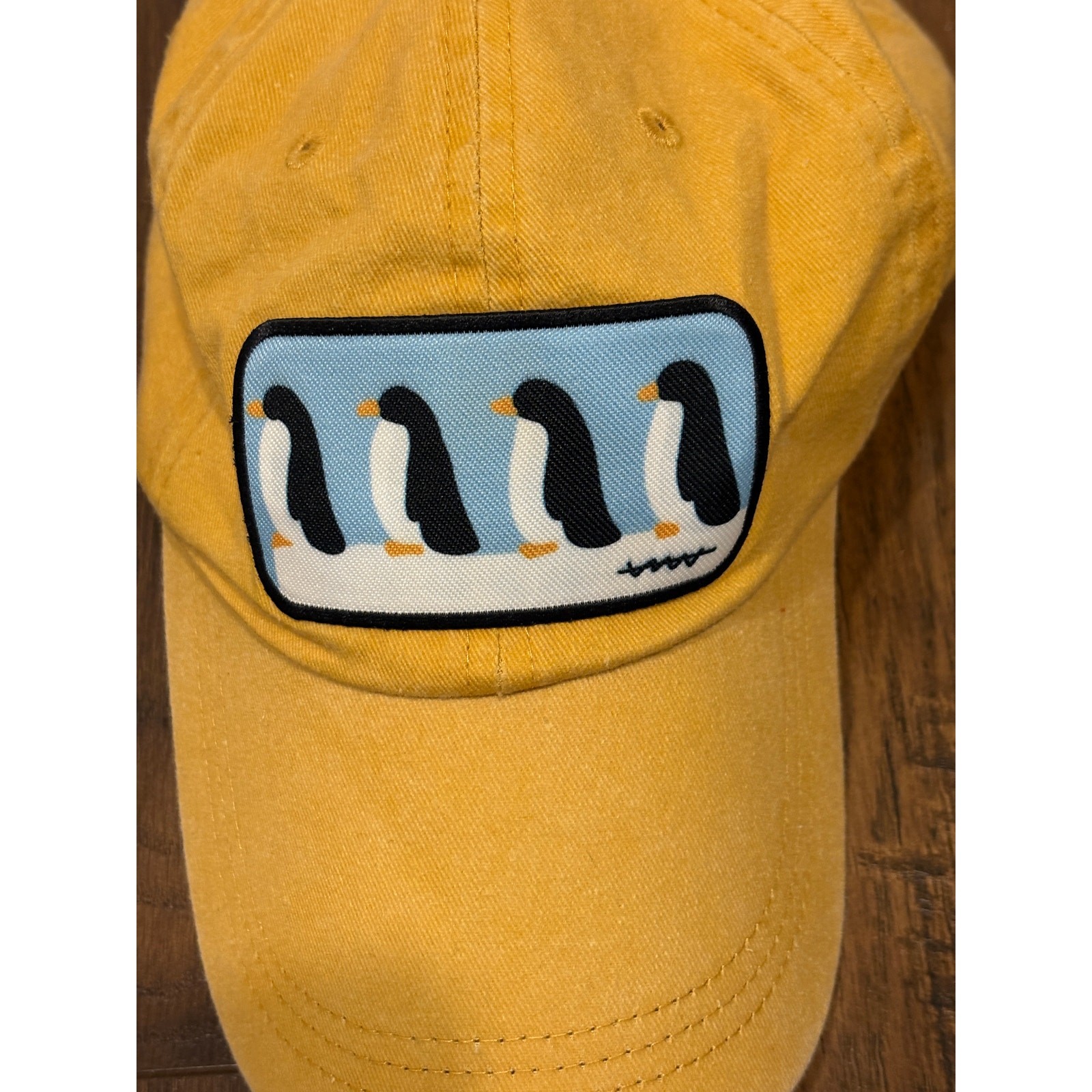 Penguin Patch Yellow Adjustable Baseball Hat Unis… - image 3