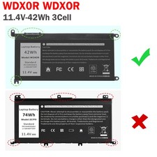 WDX0R WDXOR Battery For Dell Inspiron 13 5368 5378 15 5565 5567 5570 7579 7580