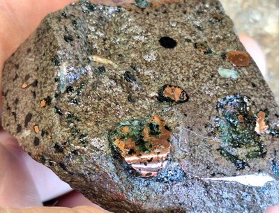 Polished Copper Replacement Agate Nodule In Basalt Host Rock - Wolverine #2 Mine