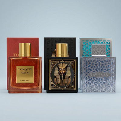 RAYHAAN AQUATICA, TONQUIN GIZA & PHARAOH EDP PERFUME 3.4OZ BUNDLE BRAND NEW