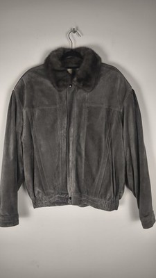 Zilli Pelz Lederherrenjacke Marlboro Style Grau Size.6. Fell innen . Einzigartig