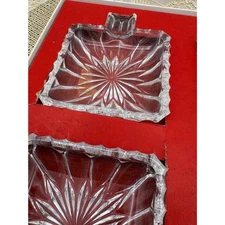 Set of Four MCM Crystal Vintage Lady's Personal Ashtrays 