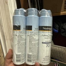 3 Pack Neutrogena Sport Active Defense Sunscreen Spray SPF 70 3/25