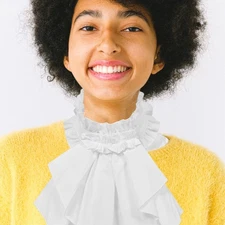 Elizabethan Ruffled Detachable Collar For Women - Adjustable Tie Court Style