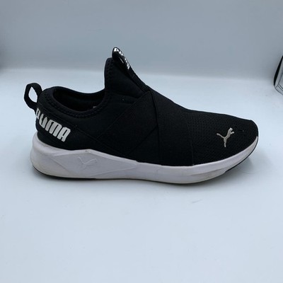 Puma Chroma 377441-01 Womens 8.5 Training Shoes Black Slip On Athletic Sneakers