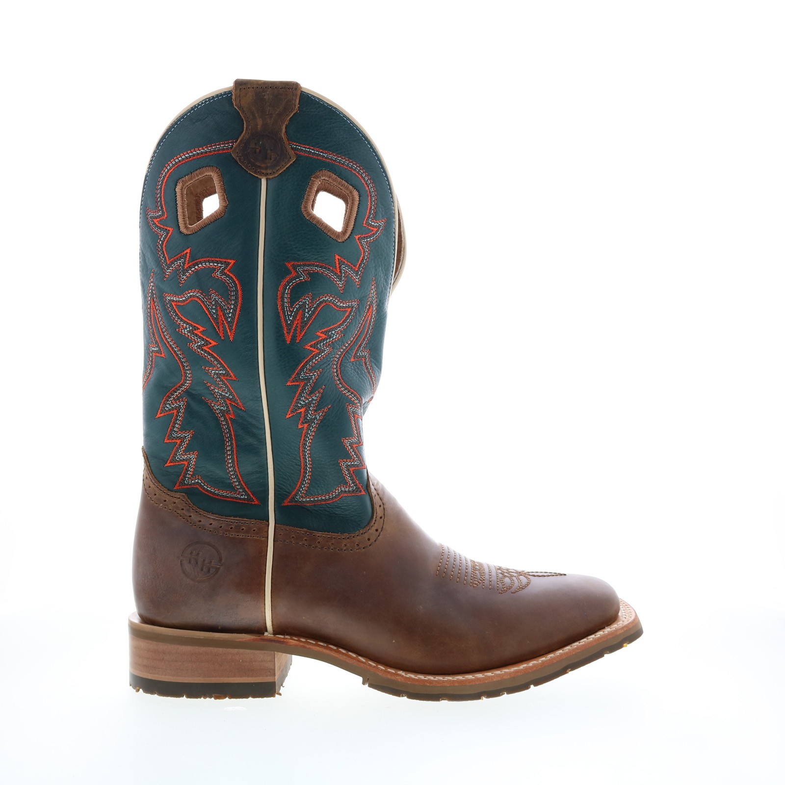 Мужские широкие ковбойские сапоги в стиле вестерн с квадратным носком Double H Elliot Roper 12 коричневого цвета