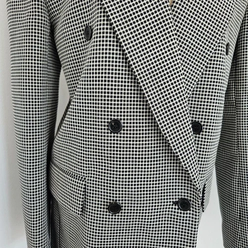 SAINT LAURENT (YSL) Giacca oversize Saint Laurent in lana a quadri colore grigio