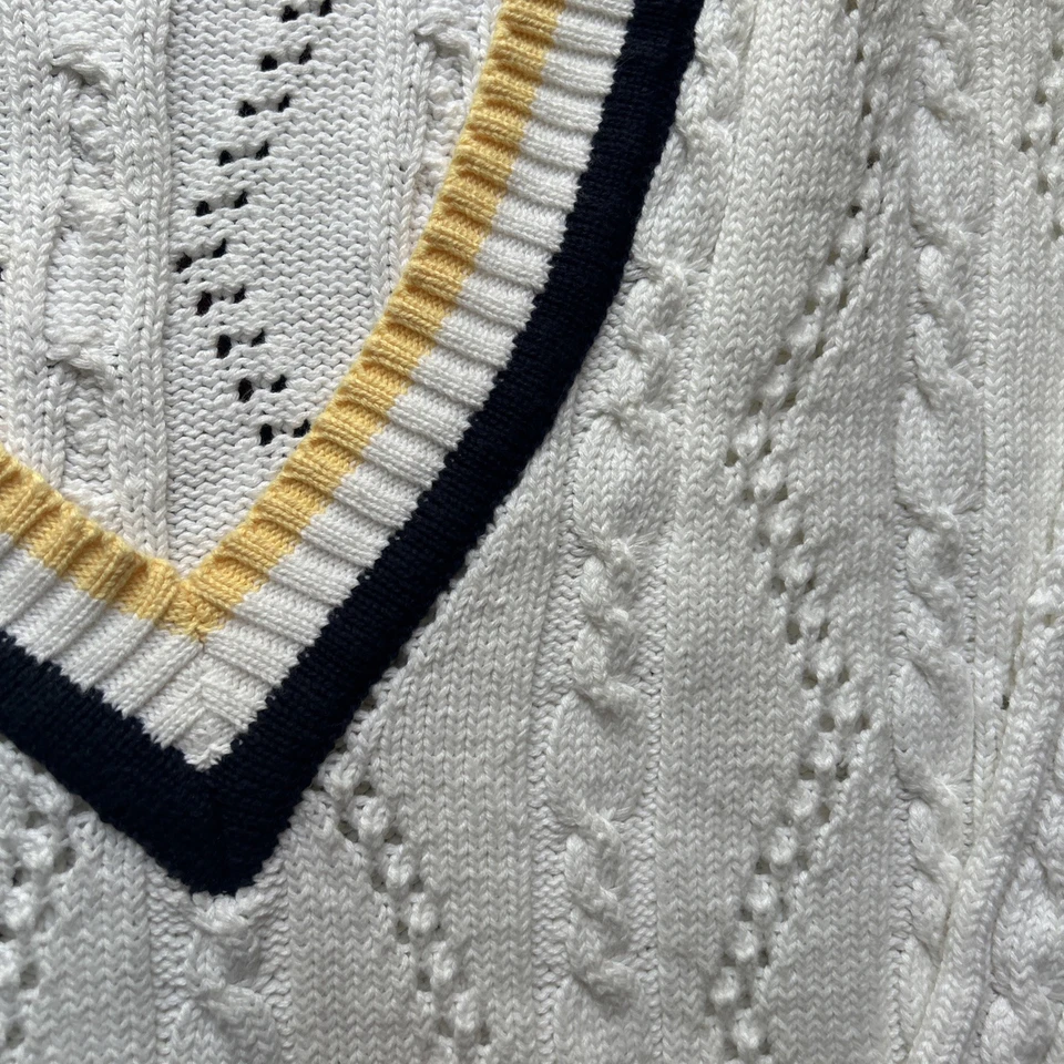 Vtg EP Pro Sweater Womens Medium Cable Knit Preppy Academia Old Money Michigan - Image 3 of 4