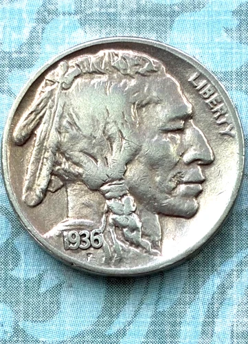 COOL High-grade 1936 "D" ,CRISP "VF" with blue/brn aging, SHINE, EYE-APPEAL!