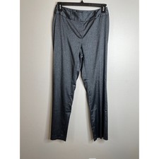AK Anne Klein Stretch Wide Waistband Dress Pants Size 6 Black Career Straight