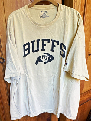 #ad Vintage Colorado Buffaloes CU Buffs Men#x27;s XXXL Light Gold Graphic T Shirt Cotton $10.00