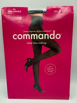 **NEW** $34 COMMANDO WOMENS LUXURY SEMI OPAQUE DIG FREE WAISTBAND PANTYHOSE SZ M