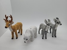3 Faux Fur Christmas Ornaments 2 Deer A Polar Bear 1 Faux Fur Buck