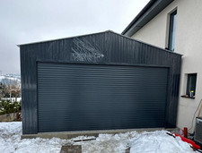 .Blechgarage 6x6x3,5m Fertighalle Rolltor Baucontainer LagerschuppenEinzelgarage