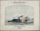 rare CIVIL WAR sheet music MONITOR Grand March US Navy IRONCLAD warship 1862