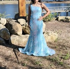 Blue Mermaid Style Prom Dress Size 6
