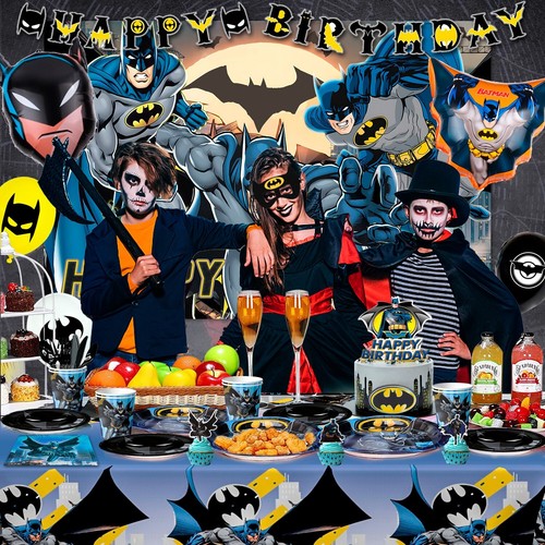 Batman Kindergeburtstag Party Deko Set Dekoration Mottoparty Partyartikel Jungs - Bild 6 von 10