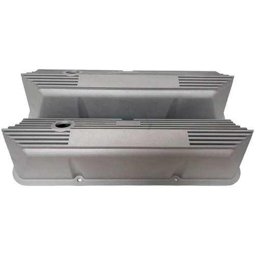 Ford FE Tall Bead Blast Valve Covers - Long Plate - CUSTOM - Aluminum - Ansen - Picture 2 of 8