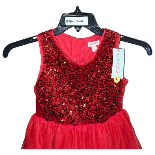 Cat & Jack Dress Girls Size M 7/8 Red Sleeveless New - Picture 3 of 7