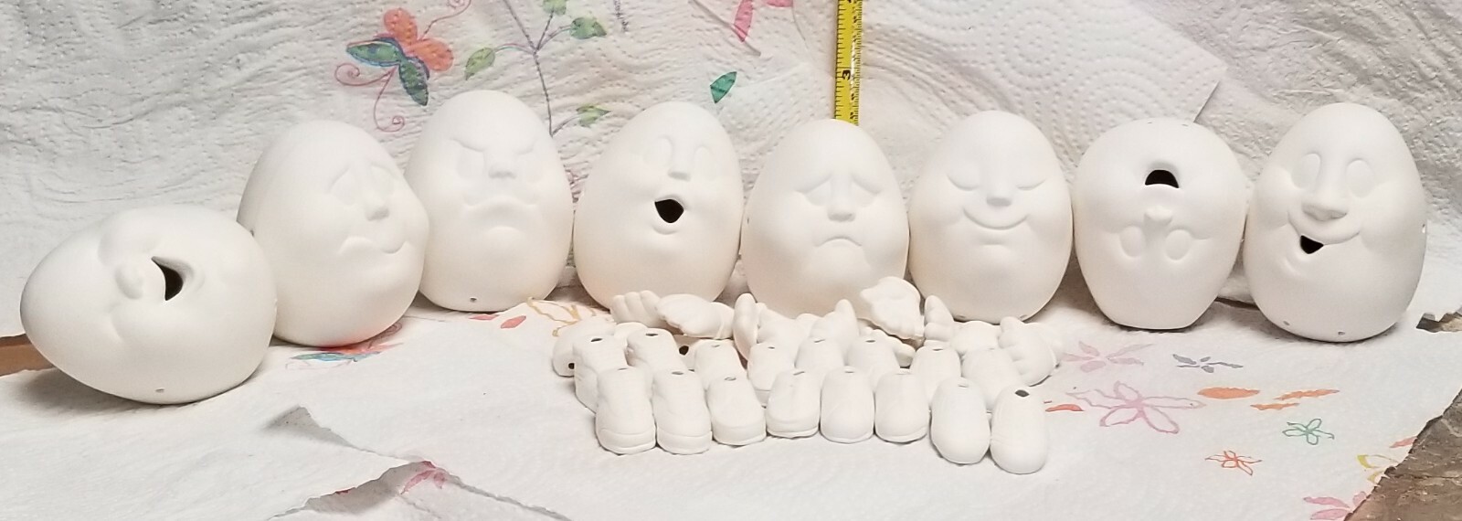 Donas Ceramics Bisque Eggs Fireworks Hearts Apple Berry Noggins Ready