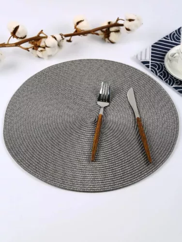 Woven Table Place Mats Large Round Place mat Dining Tableware Washable Dinner UK - Picture 5 of 30