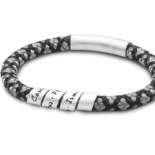 Herrenarmband personalisiert Segeltau LOOP MEN 7seas 925 Silber Mann Papa vegan