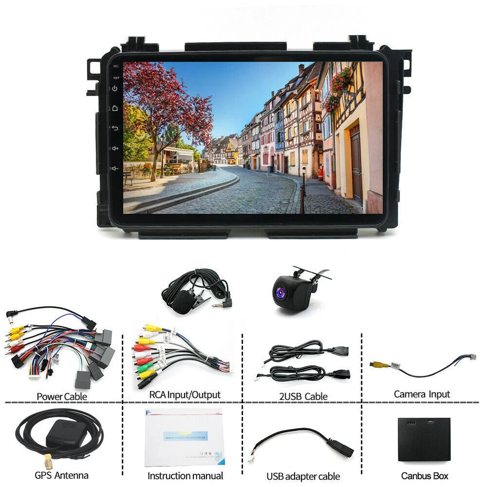 For Honda HR-V 2016 2017 2018 2019 Apple CarPlay Android 13 Car Radio GPS WIFI Foto 3 de 4