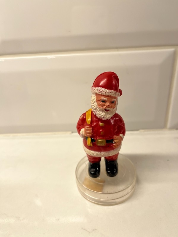 ANTIQUE SANTA CANDY CONTAINER-STICKER ON BOTTOM READS F.W. WOOLWORTH (25CENTS)