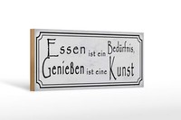 Holzschild Spruch 27X10Cm Essen BedüRfnis GenießEn Kunst Deko Schild Wooden Sign