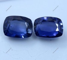 20 Ct Natural Cushion Cut Blue Kashmir Sapphire Loose Gemstone Certified Pair