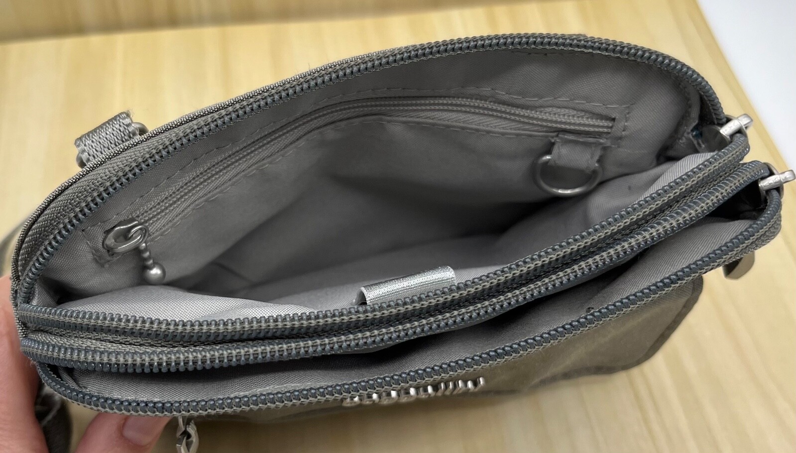 Baggallini Double Zip Gray Adjustable Crossbody A… - image 7