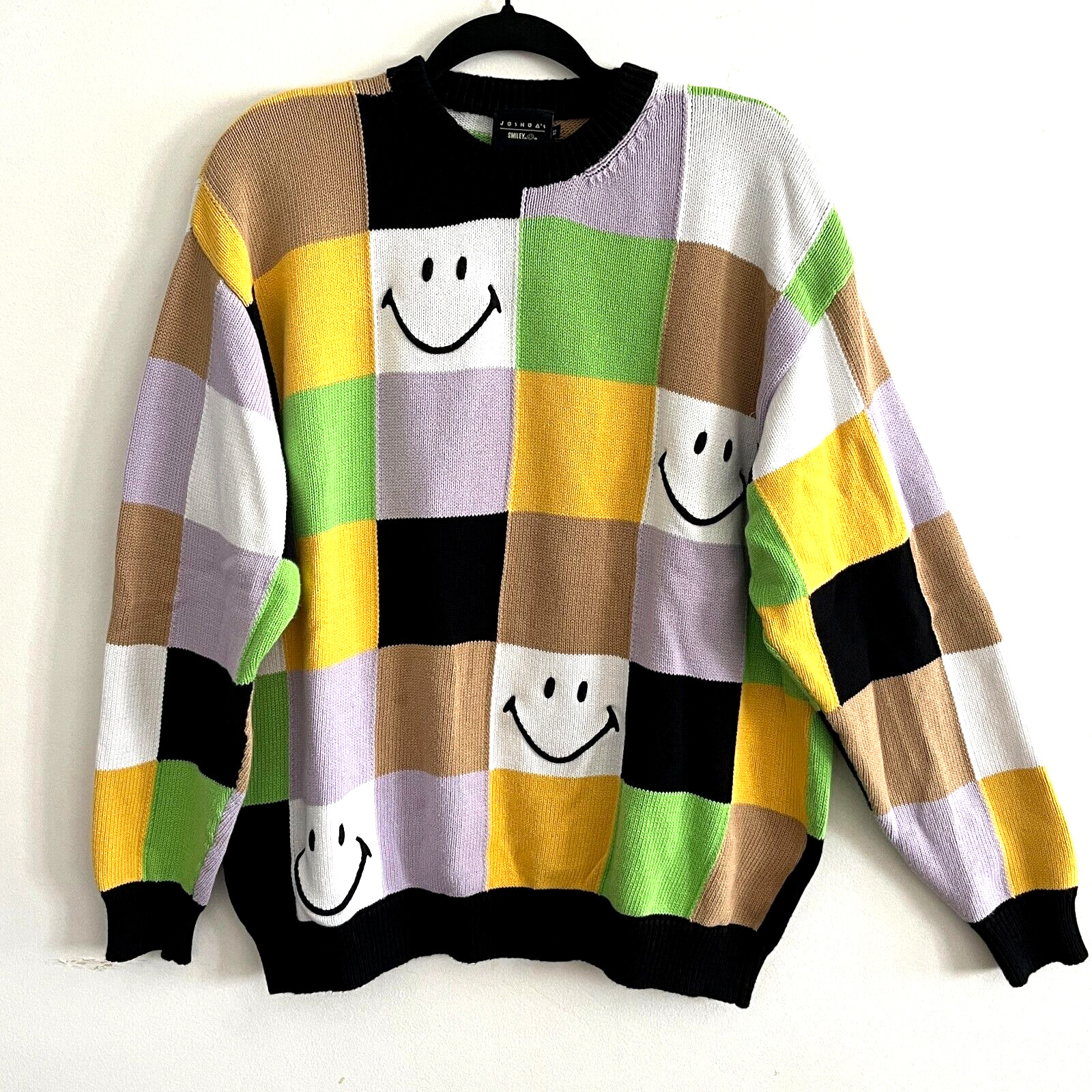 Joshua's x Smiley Face Patchwork Multicolor Sweat… - image 1