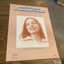 Sheet Music: Don't it Make My Brown Eyes Blue, Crystal Gale, Richard Leigh 1977