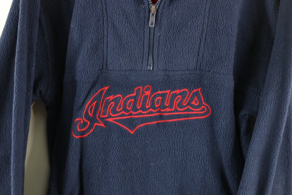 Suéter polar de colección años 90 Puma para mujer grande deletreado Cleveland Indians media cremallera Foto 4 de 4