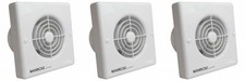 3 x Manrose QF100T "Quiet" Extractor Fans with Timer for 4"/100mm duct