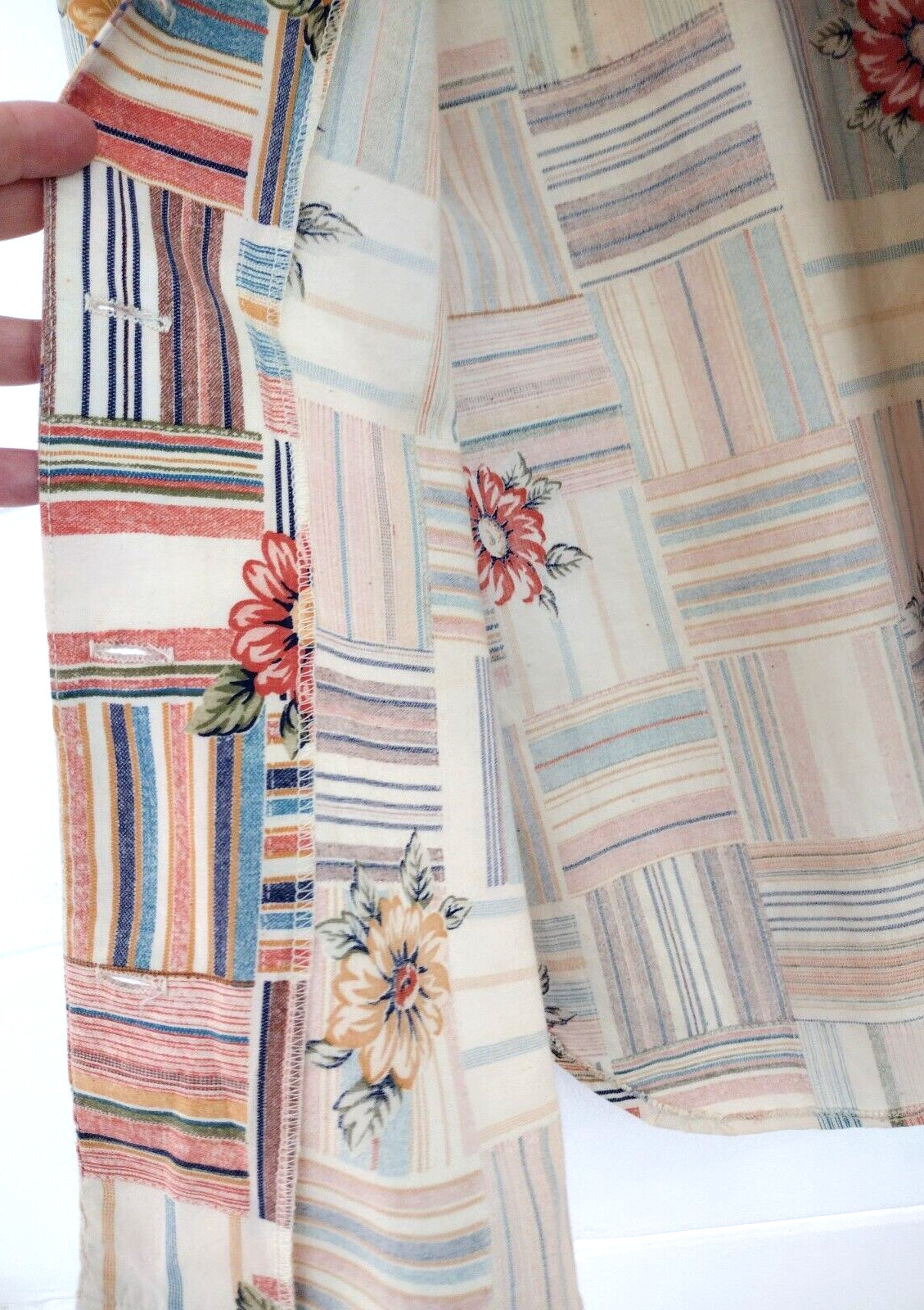 Vtg 70's Western Patchwork Dagger Collar Plaid Bu… - image 12