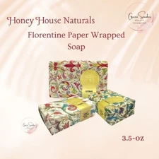 Honey House Naturals, Florentine Paper Wrapped Soap , Pack of  3