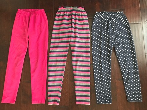 KIRKLAND Leggings Pants Lot Size 10 Elastic Waistband Polka Dots Striped & Solid