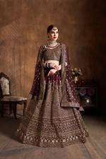 Bridal Look Raw Silk Fabric Lehenga Choli With Maroon Dupatta For Wedding