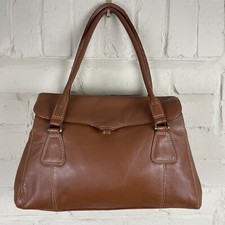 Lloyd Baker Brown Leather Handbag Shoulder Bag Double Handles Medium Inner Divid