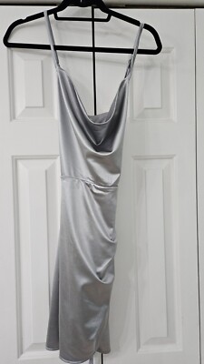 speechless silver dress Speechless Juniors' Shimmer Lace up, Zipper ,Strappy, Silver Dress Size XL  NWT
