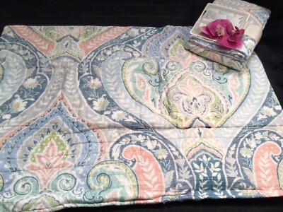 Thatch Home Pillow shams STANDARD Medallion Floral Multi colors 2 PC Set NEW