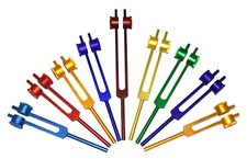 Chakra incl Soul Earth Star Weighted Set of 9 Colored Healing Tuning Forks Pouch