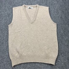 Vintage Jantzen Sweater Mens Medium Brown Orlon Acrylic V Neck Made in USA